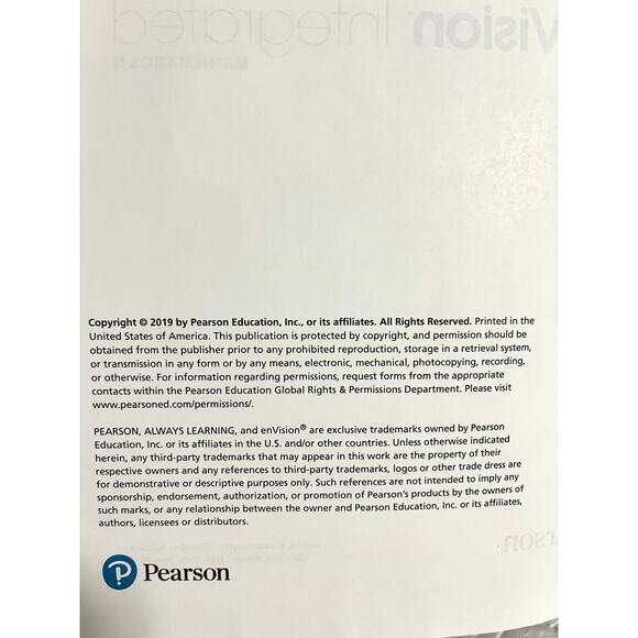 Envision Integrated Mathematics II by Pearson - Picture 5 of 8